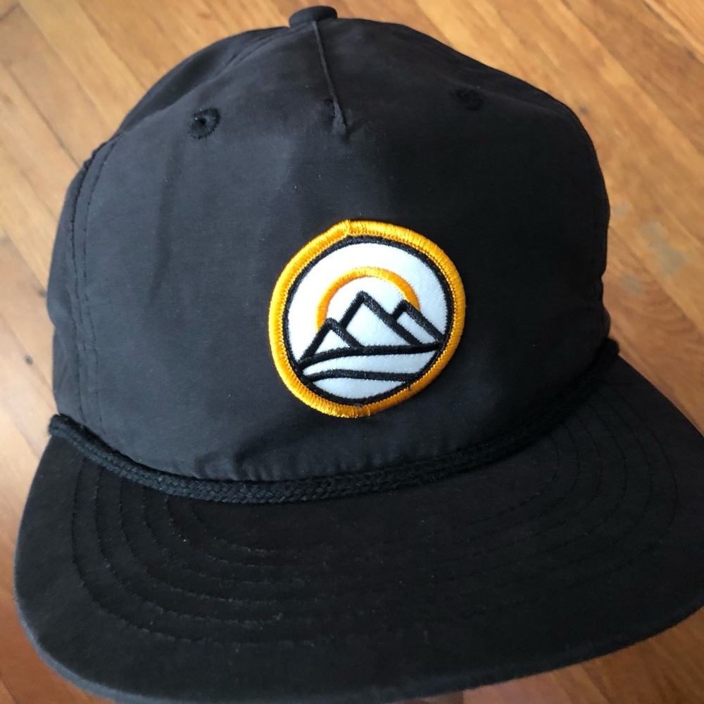 Huckberry Black Cap with Mountain Logo
